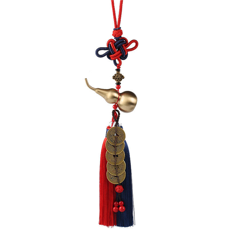 KarmaRipple's Feng Shui Wu Lou Gourd Ancient Chinese Coins Wealth Car Hanging Decoration p5
