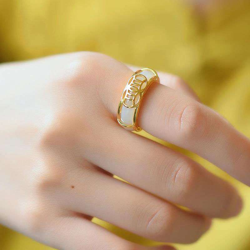 KarmaRipple's Ivory Jade Fortune Ring Pendant p2