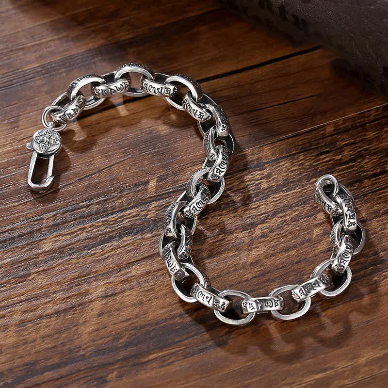 KarmaRipple's 925 Sterling Silver Om Mani Padme Hum Engraved Peace Bracelet Bangle p4