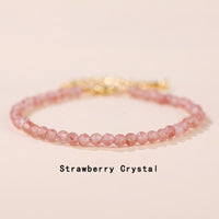 KarmaRipple's Strawberry Quartz Prehnite Peridot Lazurite Pink Gemstone Tourmaline Balancing Chain Bracelet