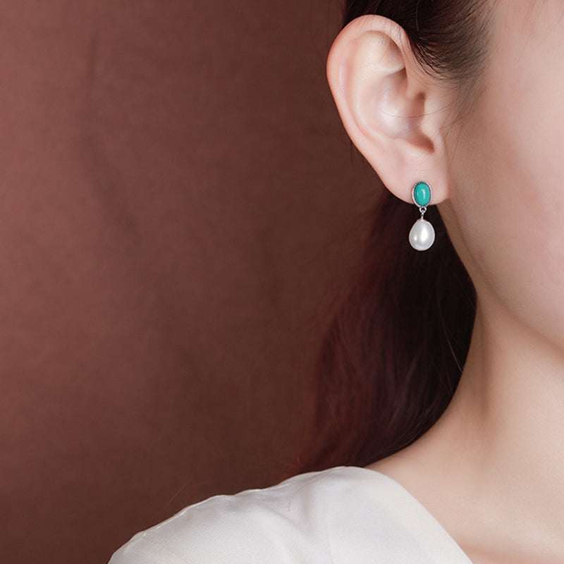 KarmaRipple's 925 Sterling Silver Pearl Turquoise Balancing Wisdom Pendant Necklace Ring Earrings p14