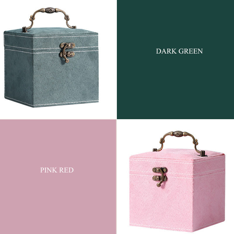 KarmaRipple's Jewelry Box Organizer Three-Layer Jewelry Storage Box Flannel Gift Box p17