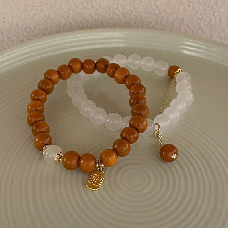 KarmaRipple's Sandalwood Cat's Eye Fu Character Talisman Protection Bracelet p16