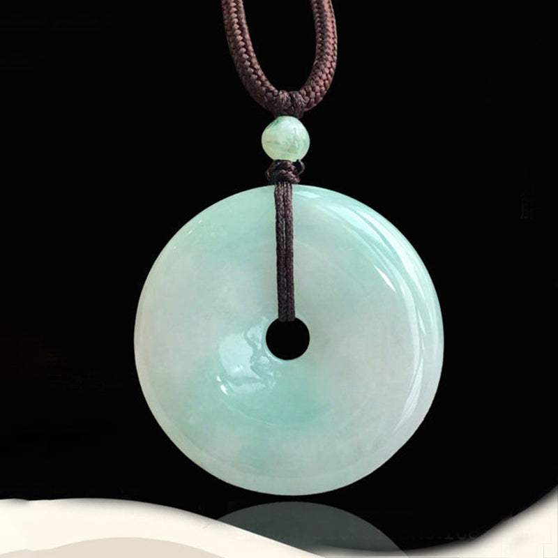 KarmaRipple's Round Jade String Fortune Pendant Necklace p9