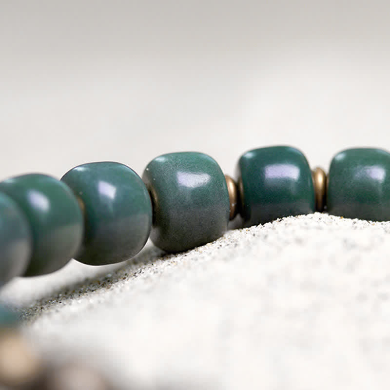 KarmaRipple's Tibetan Cyan Bodhi Seed Bronze Success Bracelet p7