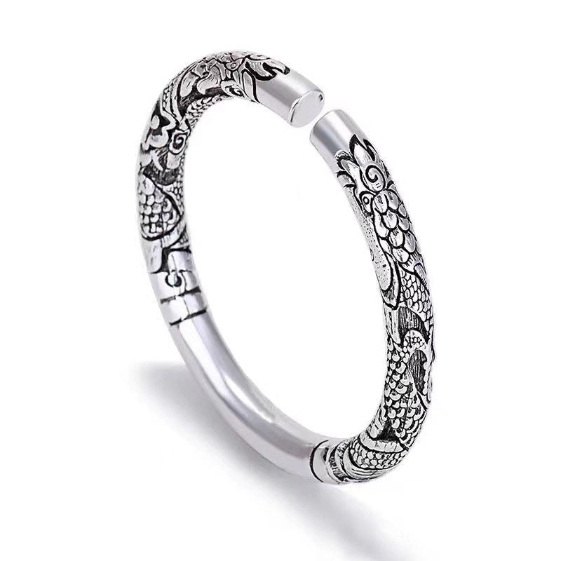 KarmaRipple's Dragon Auspicious Clouds Fortune Protection Bracelet Adjustable Bangle p10