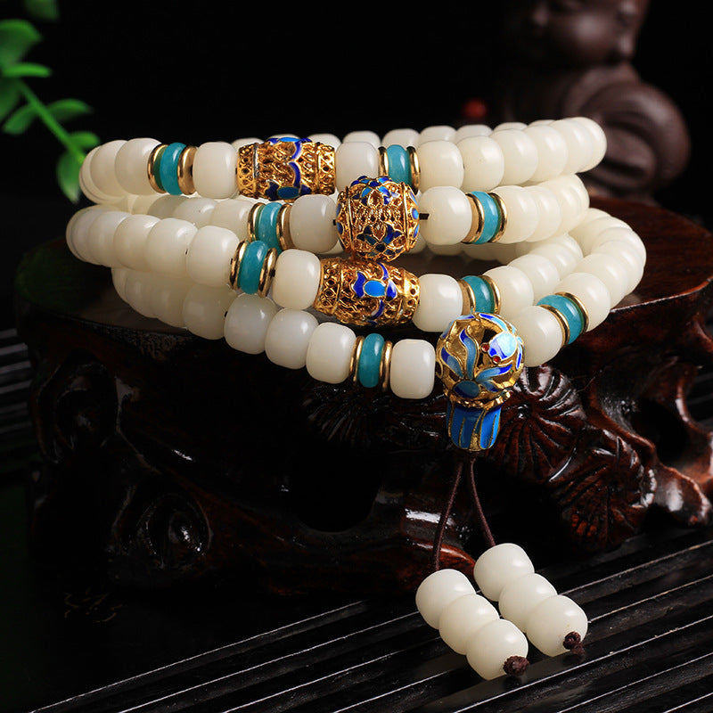 KarmaRipple's Authentic Ivory Bodhi Seed Mala 108 Beadwork Wealth Bracelet p7
