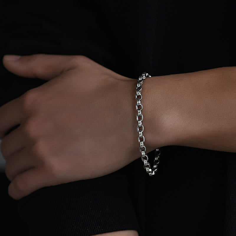 KarmaRipple's 925 Sterling Silver Om Mani Padme Hum Carved Design Creativity Metal Bracelet p10