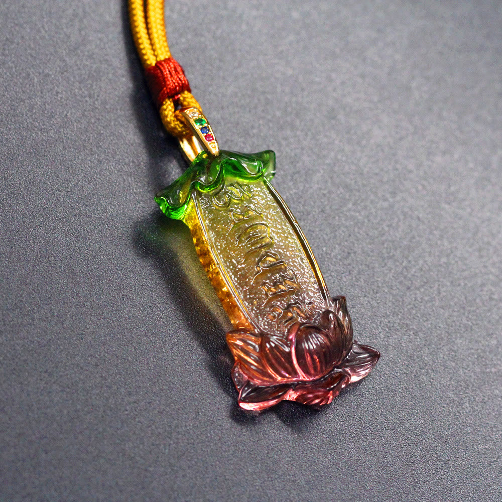 KarmaRipple's Buddha Liuli Lotus Six Character Om Mani Padme Hum Peace Pendant p7