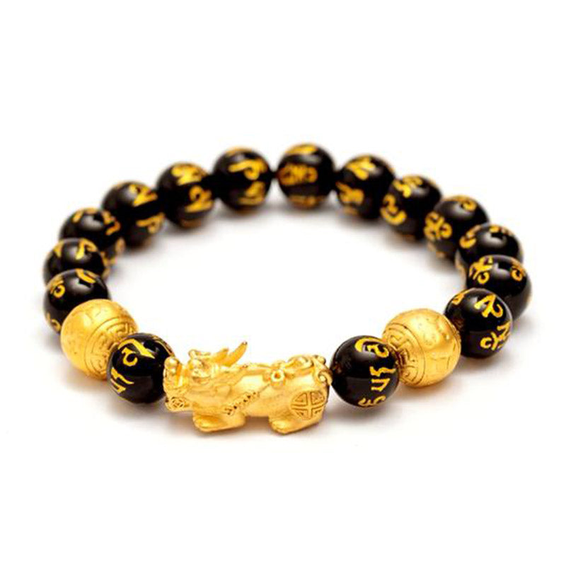 KarmaRipple's FengShui PiXiu Obsidian Wealth Bracelet p1