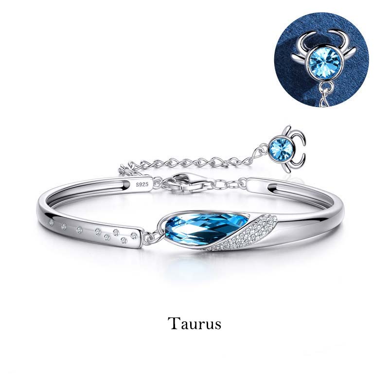 KarmaRipple's 925 Silver Plated Bronze 12 Constellations of the Zodiac Talisman Bracelet p25