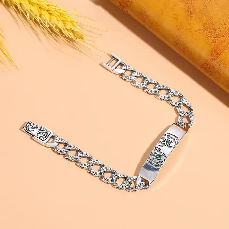 KarmaRipple's Tiger Bronze Fortune Cuff Chain Bracelet p5