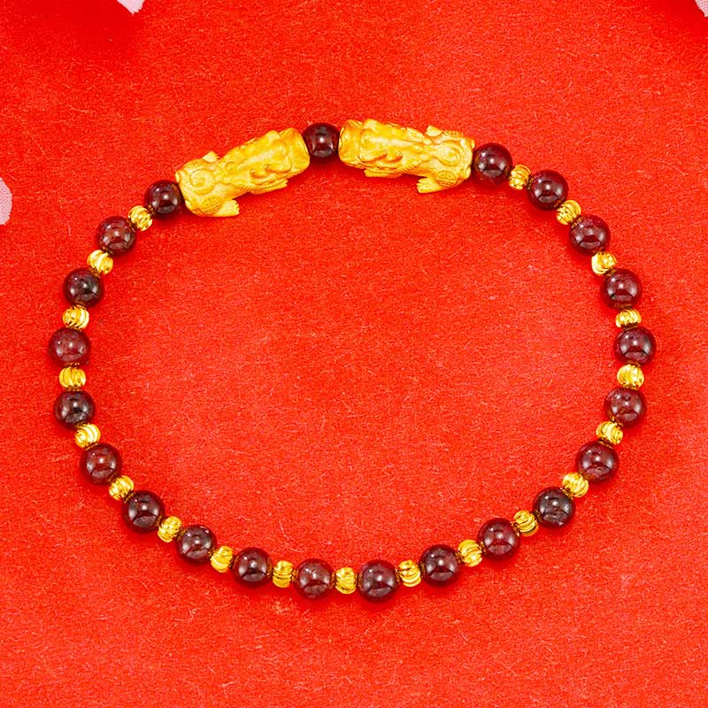 KarmaRipple's Electroplating Golden Double Pixiu Wealth Bracelet p4