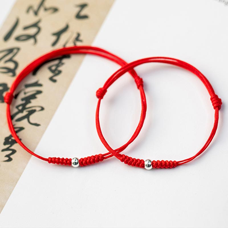 KarmaRipple's 925 Sterling Silver Fortune Bead Protection Red String Woven Bracelet p20