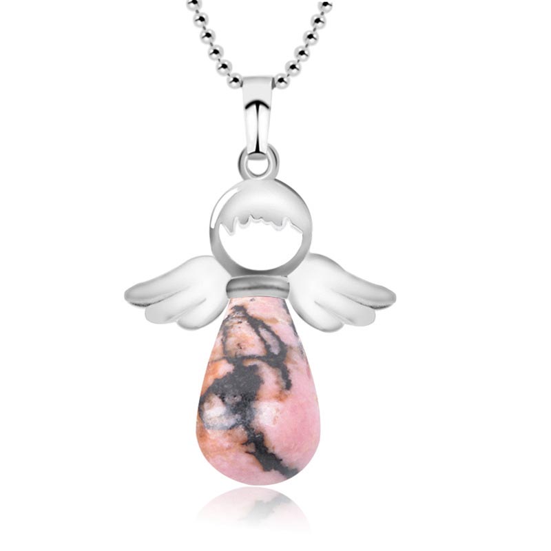 KarmaRipple's Little Angel Wings Authentic Gemstone Fortune Pendant Necklace p38