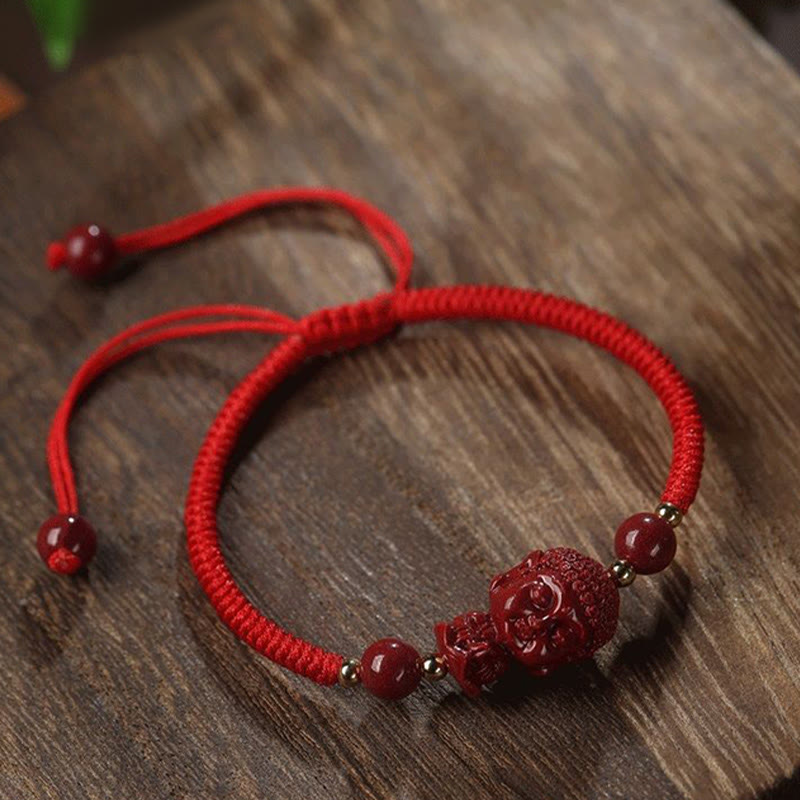 KarmaRipple's Chinese Zodiac Natal Buddha Cinnabar Amulet Blessing String Bracelet p13