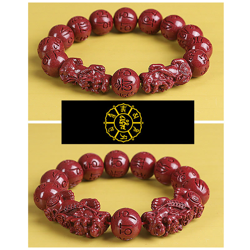 KarmaRipple's Authentic Double PiXiu Cinnabar Om Mani Padme Hum Wealth Fortune Bead Bracelet p15