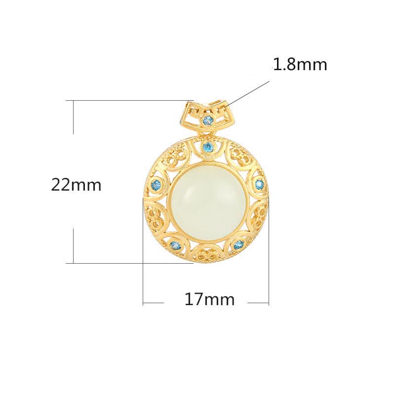 KarmaRipple's 925 Sterling Silver Green Chalcedony Hetian Ivory Jade Strength Pendant Necklace p9