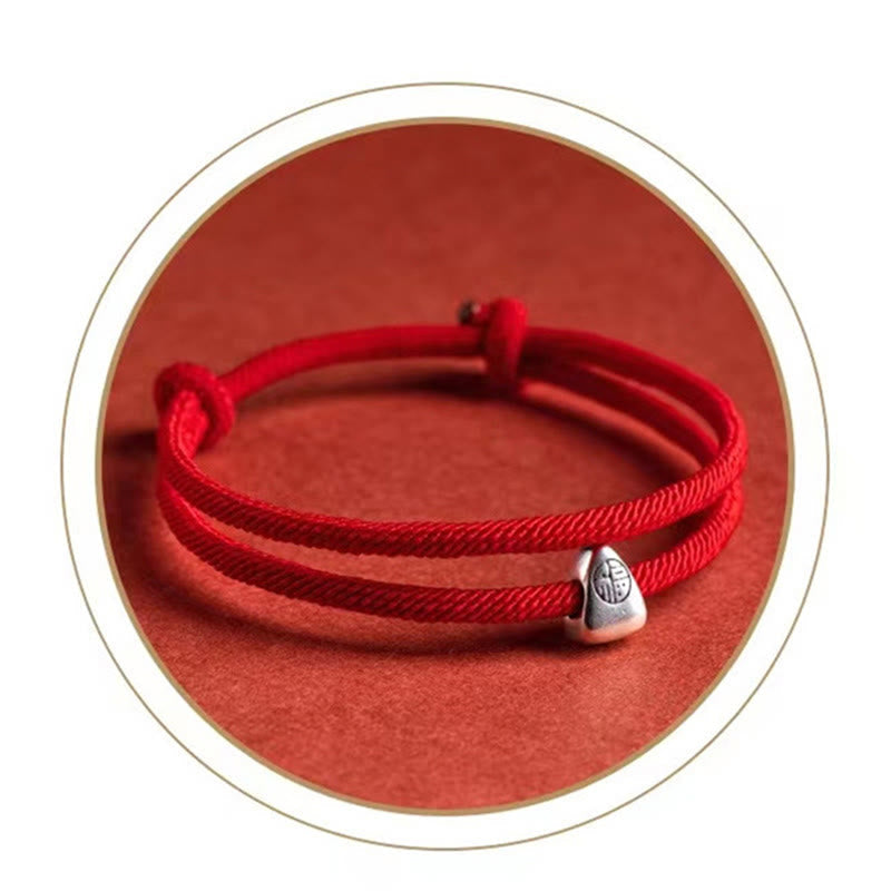 KarmaRipple's 925 Sterling Silver Fu Character Blessing Handmade Woven Bracelet p14