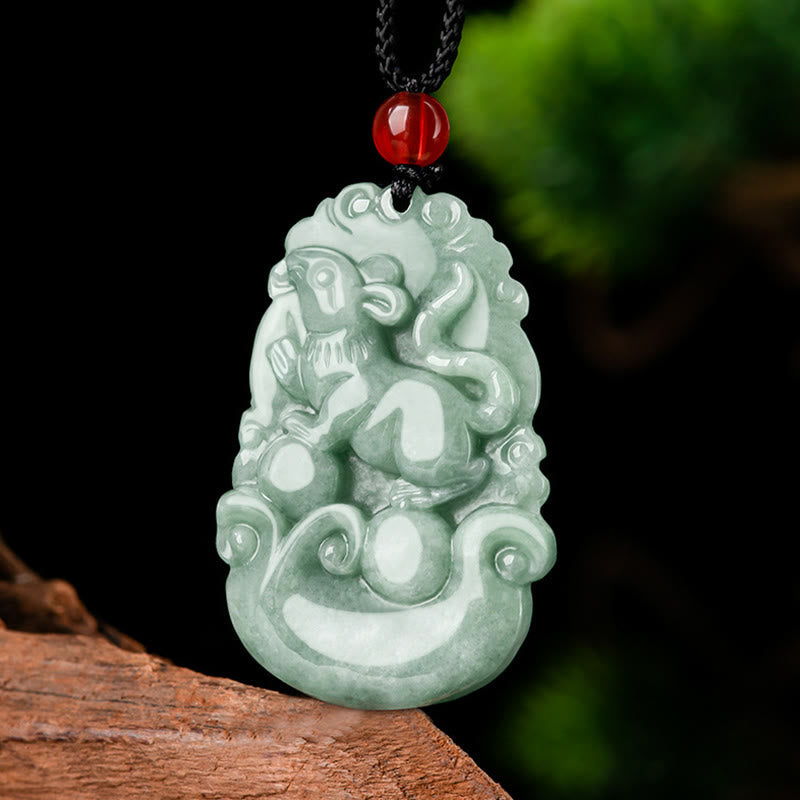 KarmaRipple's Authentic Green Jade 12 Chinese Zodiac Fortune Prosperity Pendant Necklace p13