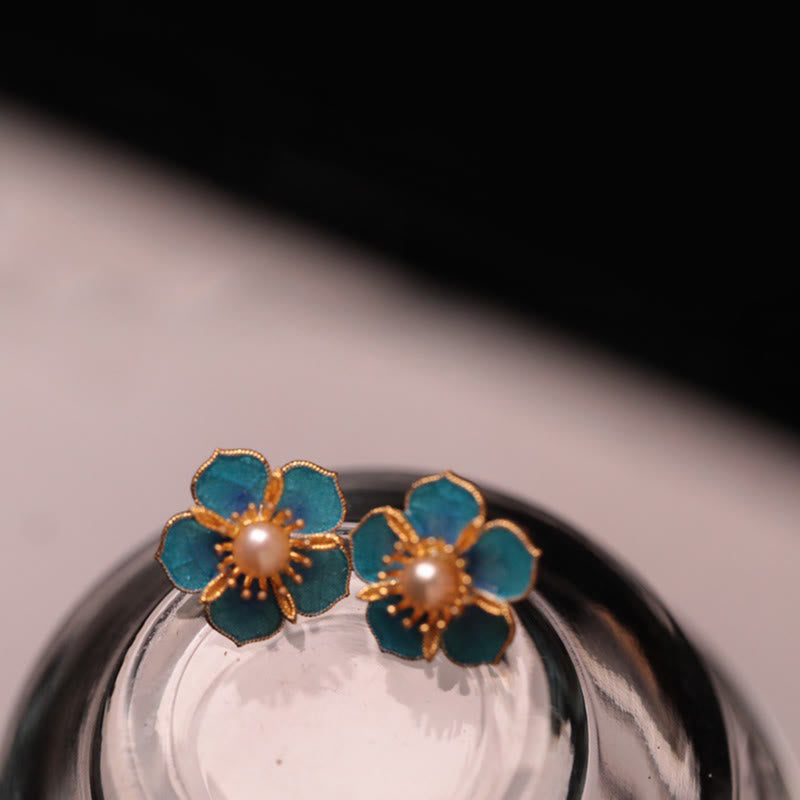 KarmaRipple's Peach Blossom Pearl Happiness Stud Earrings p8