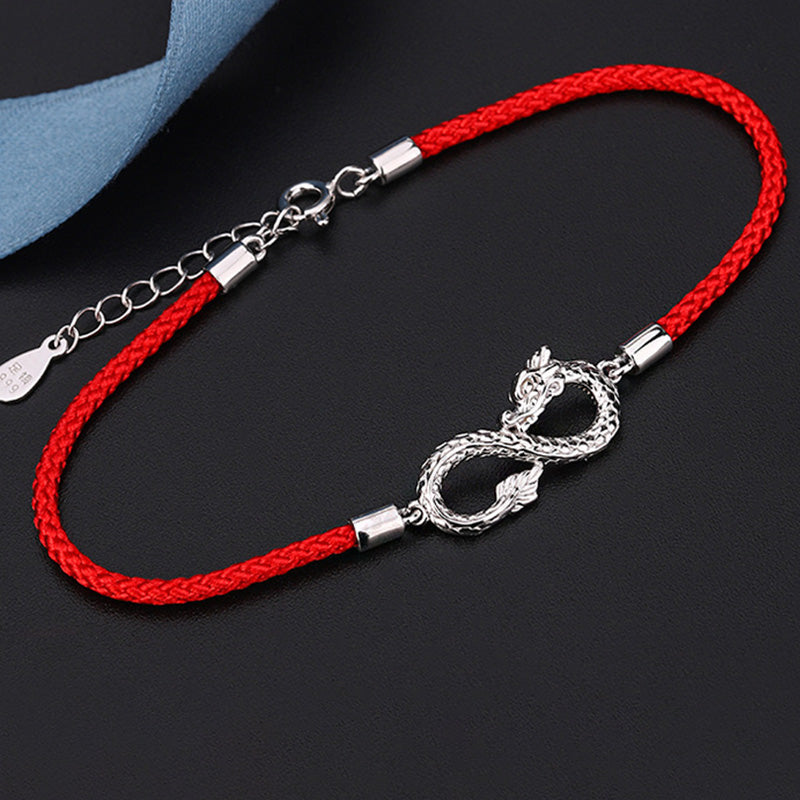 KarmaRipple's Year Of The Dragon 999 Sterling Silver Endless Weave Fortune Protection Bracelet p5
