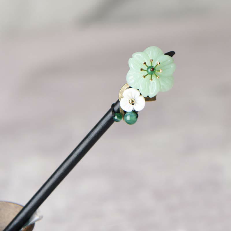 KarmaRipple's Green Aventurine Flower Agate Positivity Hairpin Decoration p9