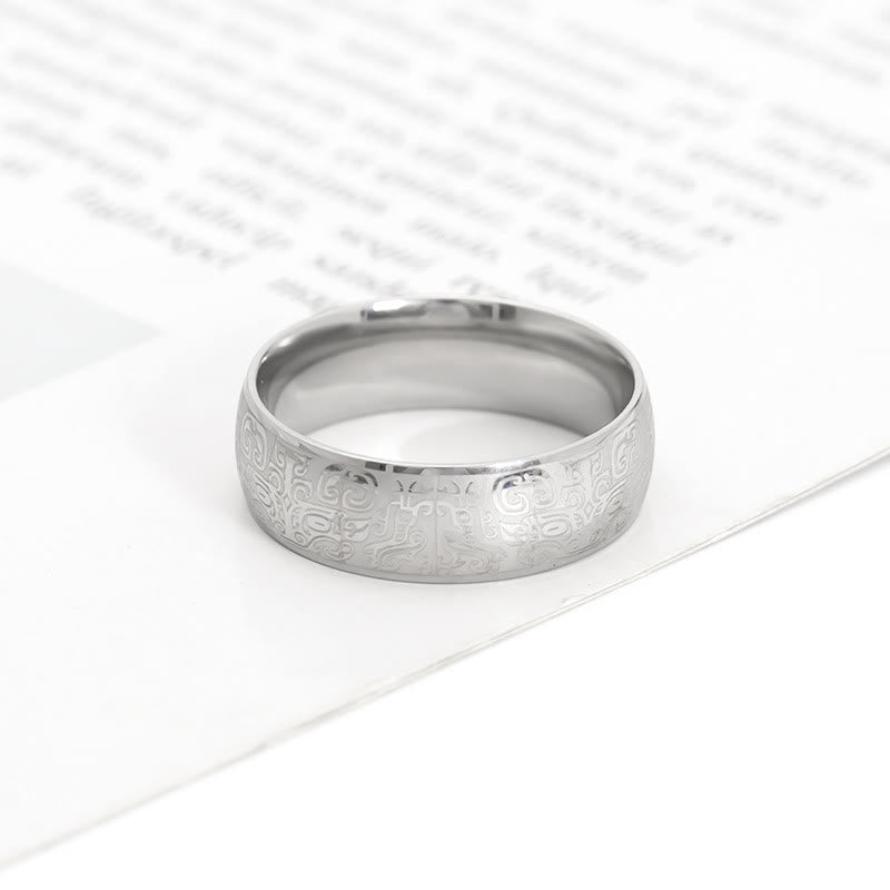 KarmaRipple's Fortunate Mythological Creature Taotie Wealth Titanium Steel Ring p27