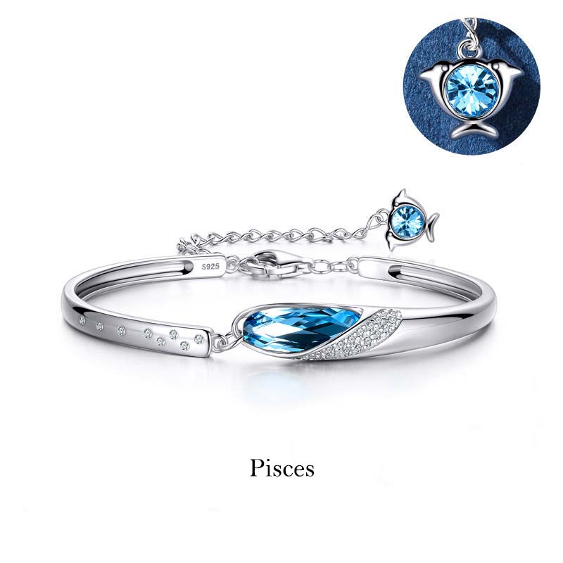 KarmaRipple's 925 Silver Plated Bronze 12 Constellations of the Zodiac Talisman Bracelet p20