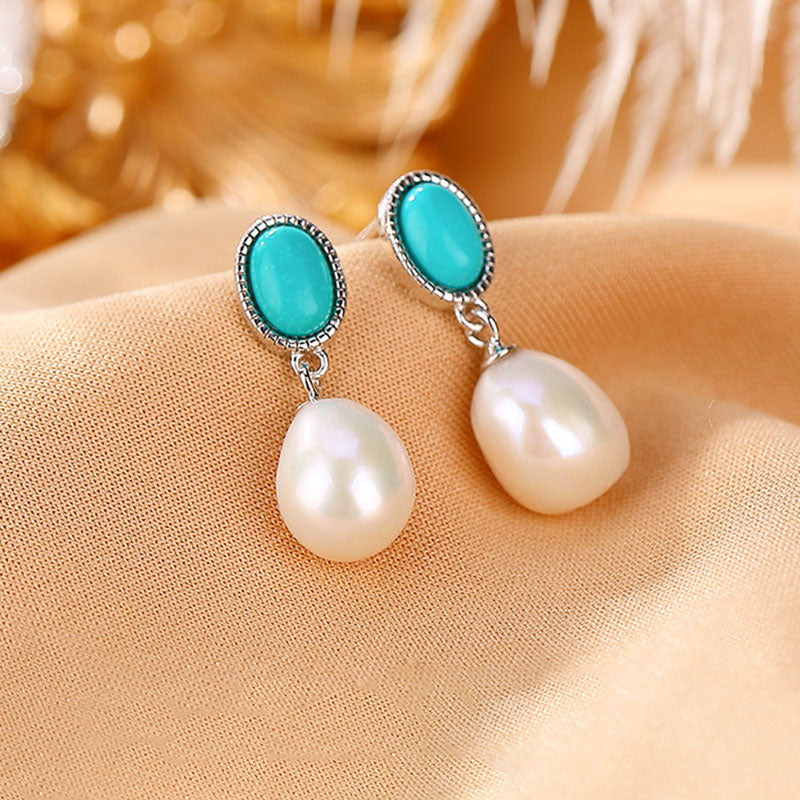 KarmaRipple's 925 Sterling Silver Pearl Turquoise Balancing Wisdom Pendant Necklace Ring Earrings p13