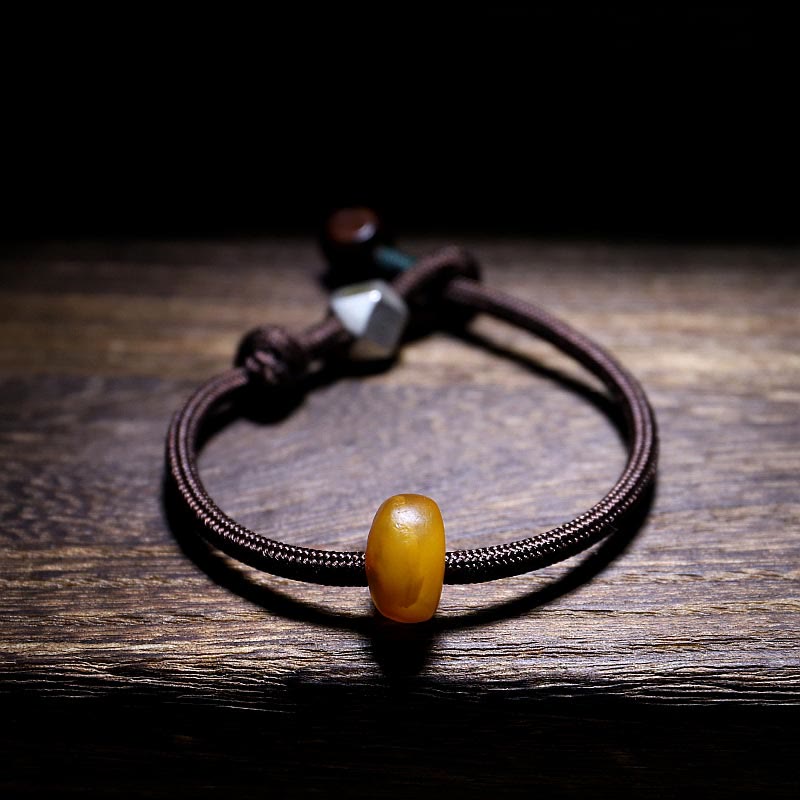 KarmaRipple's 925 Sterling Silver Chinese Zodiac Natal Buddha Authentic Amber Clear Anxiety Bracelet p30