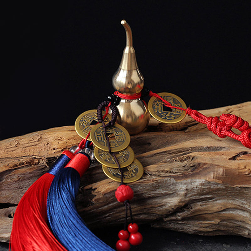 KarmaRipple's Feng Shui Wu Lou Gourd Ancient Chinese Coins Wealth Car Hanging Decoration p2