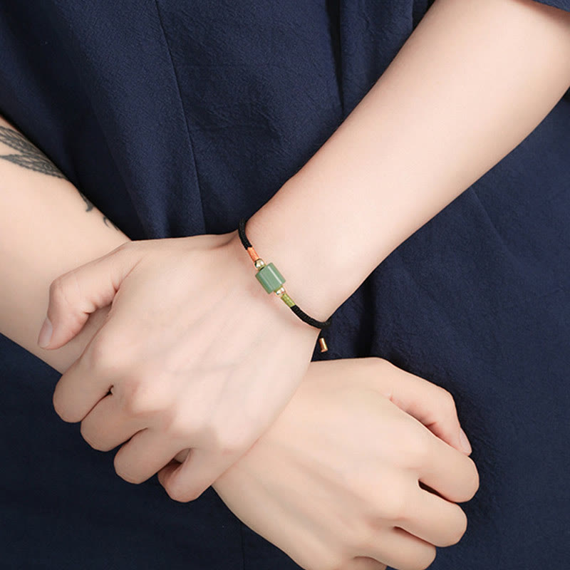 KarmaRipple's Tibet Handmade Green Aventurine Red Stone Malachite Fortune Protection Woven Rope Bracelet p14