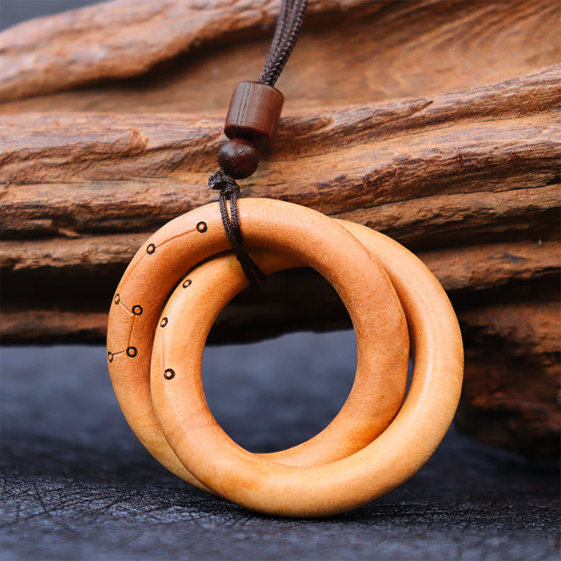 KarmaRipple's Jujube Wood Taoist Yin Yang Ring Qiankun Circle Fortune Ward Off Evil Spirits Pendant Necklace p4