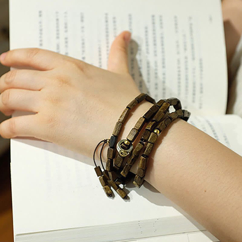 KarmaRipple's Tarakan Rare Agarwood 925 Sterling Silver Chinese Zodiac 999 Pure Gold Beadwork Ward Off Evil Spirits Bracelet p16