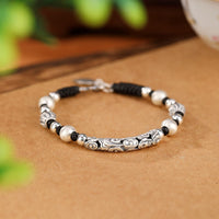 KarmaRipple's Tibet Handmade Bronze 999 Sterling Silver Auspicious Cloud Wealth String Bracelet