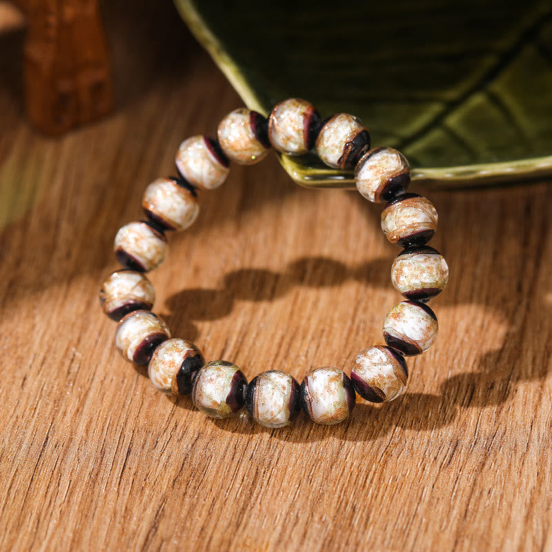 KarmaRipple's Tibetan Classic Liuli Glass Bead Fortune Wealth Bracelet ( p31