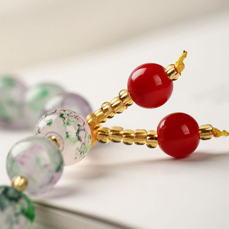 KarmaRipple's Liuli Glass Bead Blessing Balance Bracelet p10