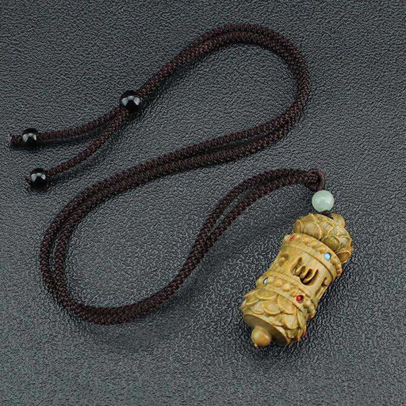 KarmaRipple's Tibet Green Sandalwood Rosewood Om Mani Padme Hum Lotus Positive Soothing Pendant Necklace p10