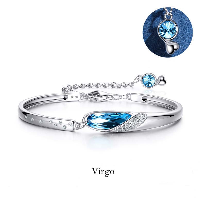 KarmaRipple's 925 Silver Plated Bronze 12 Constellations of the Zodiac Talisman Bracelet p26