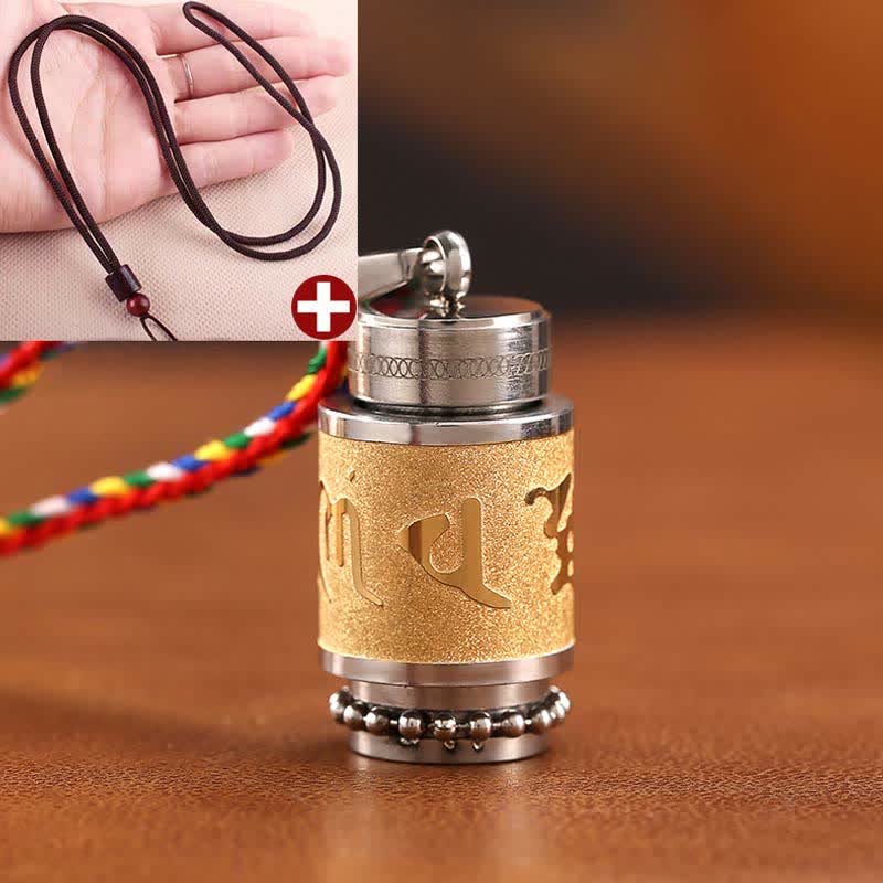 KarmaRipple's Tibet Om Mani Padme Hum Shurangama Mantra Titanium Steel Wisdom Amulet Pendant Necklace p43