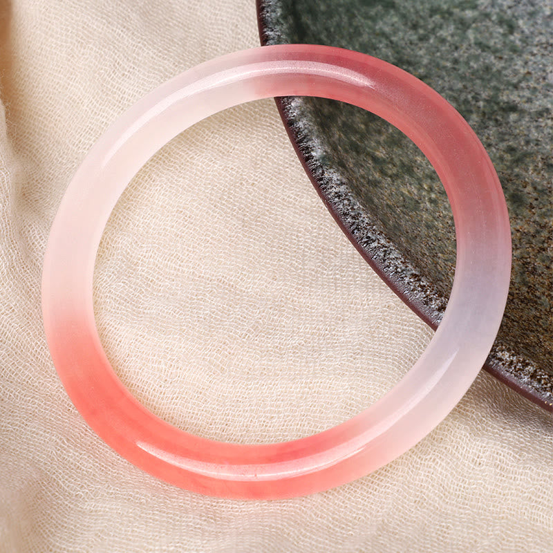KarmaRipple's Pink Golden Silk Jade Wealth Bracelet Bangle p4