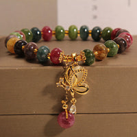 KarmaRipple's Colorful Tourmaline Butterfly Talisman Wisdom Bracelet
