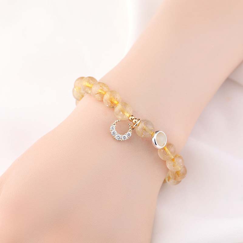 KarmaRipple's Citrine Fortune Protection Moon Talisman Bracelet p4