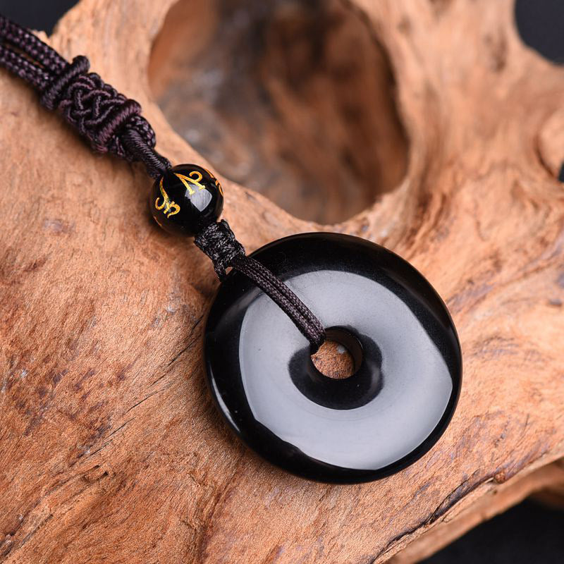KarmaRipple's Tibetan Obsidian Protection Pendant p6