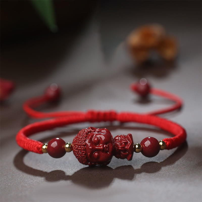 KarmaRipple's Chinese Zodiac Natal Buddha Cinnabar Amulet Blessing String Bracelet p9