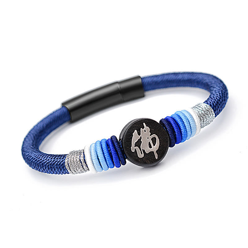 KarmaRipple's Buddha Character Ebony Handcrafted Rope Bracelet p60