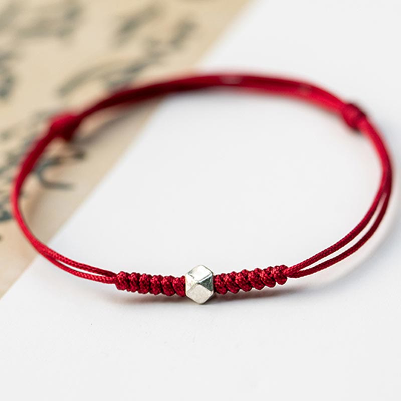 KarmaRipple's 925 Sterling Silver Fortune Bead Protection Red String Woven Bracelet p10