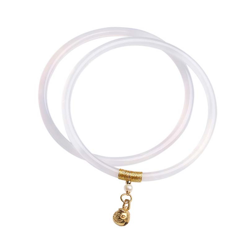 KarmaRipple's Authentic Cyan Ivory Jade Success Bracelet p9