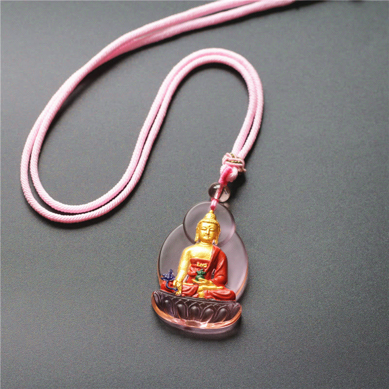 KarmaRipple's Tibet Medicine Buddha Liuli Gemstone Compassion Pendant Necklace p2